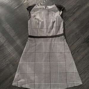 Calvin Klein Black and White Asymmetrical Dress